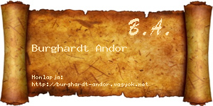 Burghardt Andor névjegykártya